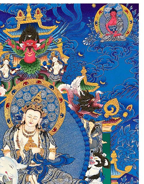 Bodhisattva Thangka, Tibetan Buddhist Art, Hand Painted, [real Gold]
