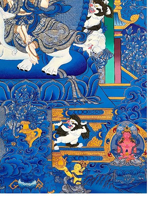 Bodhisattva Thangka, Tibetan Buddhist Art, Hand Painted, [real Gold]