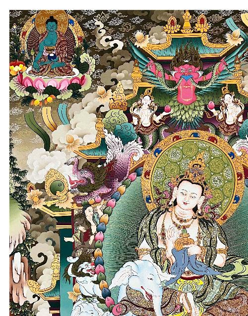 Bodhisattva Thangka, Tibetan Buddhist Art, Hand Painted, [real Gold]