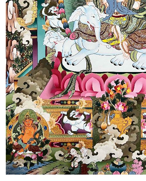 Bodhisattva Thangka, Tibetan Buddhist Art, Hand Painted, [real Gold]