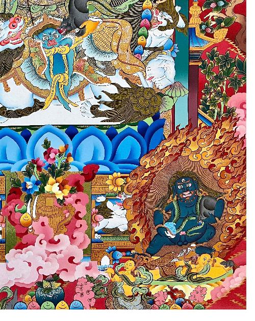 Jambhala: Namtose Thangka, Tibetan Buddhist Art, Hand Painted, [real Gold]
