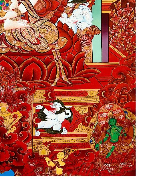 Maha Vairochana Thangka, Tibetan Buddhist Art, Hand Painted, [real Gold]