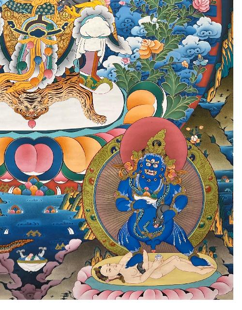 Five Jambhala Thangka, Tibetan Buddhist Art, Hand Painted, [real Gold]