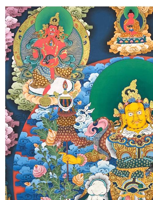Five Jambhala Thangka, Tibetan Buddhist Art, Hand Painted, [real Gold]