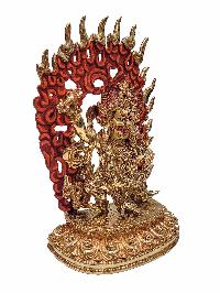 [vajrapani], Buddhist Handmade Statue, [full Gold Plated] With [face Painted]