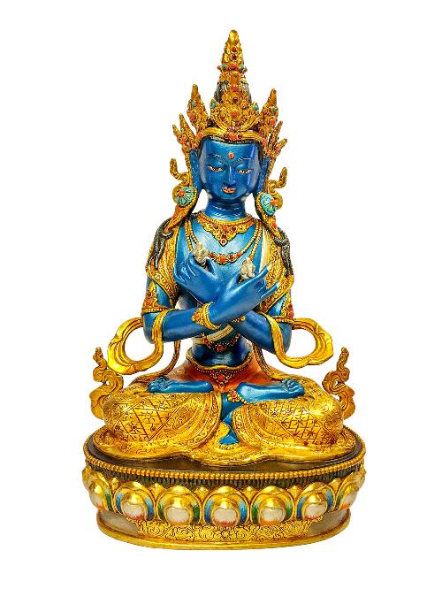 [vajradhara], Buddhist Handmade Statue, [partly Gold Plated] With [face Painted], [master Quality]
