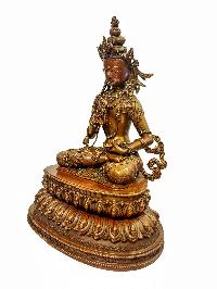 [vajrasattva], Buddhist Handmade Statue With Double Base, [chocolate Oxidized], [master Quality]