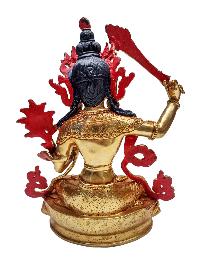 [manjushri], Buddhist Handmade Statue, [gold Plated] With [face Painted]