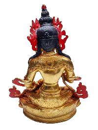 [vajrasattva], Buddhist Handmade Statue, [gold Plated] With [face Painted]