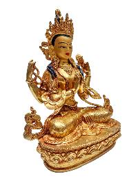 [chenrezig], Buddhist Handmade Statue, [gold Plated] With [face Painted]