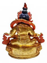 [yellow Jambhala], Buddhist Handmade Statue, [gold Plated] With [face Painted]