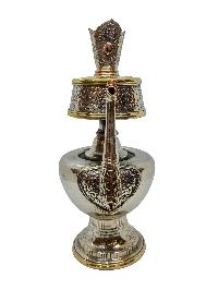 Bhumpa- Bhumba, A Buddhist Handmade Copper Offering Bowl Set, Silver Plated
