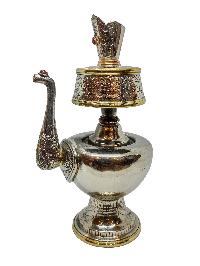 Bhumpa- Bhumba, A Buddhist Handmade Copper Offering Bowl Set, Silver Plated