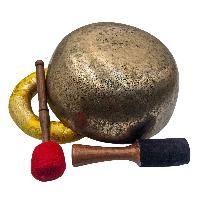Jambati Singing Bowl, Buddhist Hand Beaten, Antique Finishing, [select Accessories]