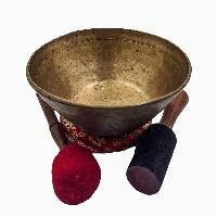 Uncommon Singing Bowl, Buddhist Hand Beaten, [select Accessories]