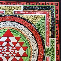Sri Yantra Mandala, Buddhist Hand Painted Thangka, [hand Painted]