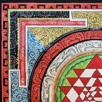 Sri Yantra Mandala, Buddhist Hand Painted Thangka, [hand Painted]