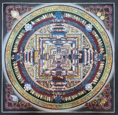 Kalachakra Mandala, Buddhist Hand Painted Thangka, [hand Painted]
