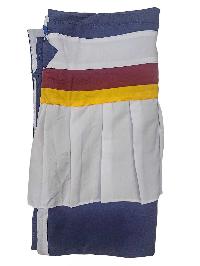 [cotton] Tibetan Door Curtain, With [ashtamangala], [white On Blue]