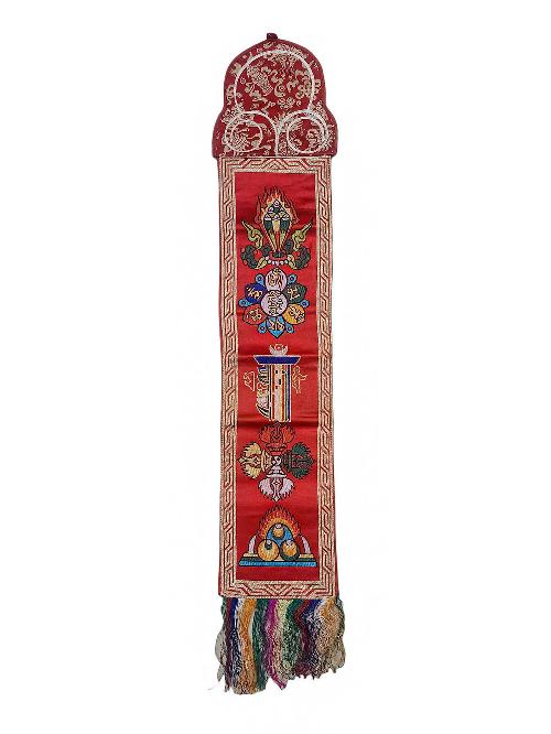 [cotton] Wall Hanging, Handmade In Nepal With Double Dorje And Other Symbols