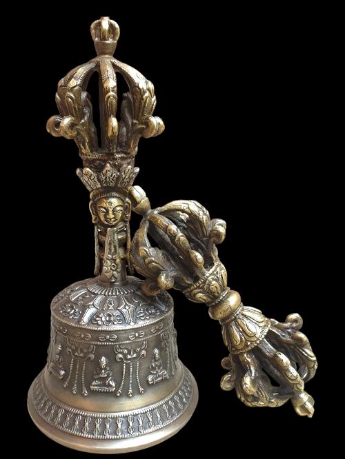 [dehradun] Bell And Dorje [vajra], Bronze - [high Quality]