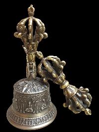 [dehradun] Bell And Dorje [vajra], Bronze - [high Quality]