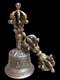 [dehradun] Bell And Dorje [vajra], Bronze - [high Quality]