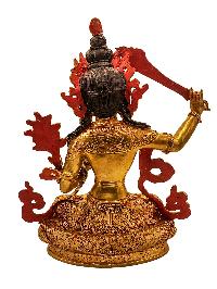 [manjushri], Buddhist Handmade Statue, [gold Plated] And [face Painted]