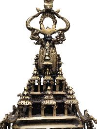 Traditional Handmade Incense Burner Or Oil Lamp Of Krishna Temple With Ganesh Statue
