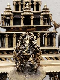 Traditional Handmade Incense Burner Or Oil Lamp Of Krishna Temple With Ganesh Statue