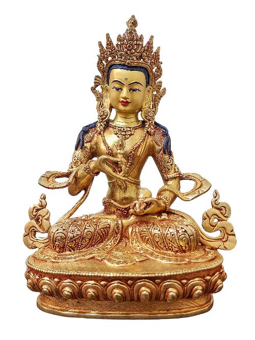 [vajrasattva], Buddhist Handmade Statue, [gold Plated] And [face Painted]