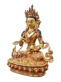 [vajrasattva], Buddhist Handmade Statue, [gold Plated] And [face Painted]