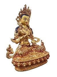 [vajrasattva], Buddhist Handmade Statue, [gold Plated] And [face Painted]