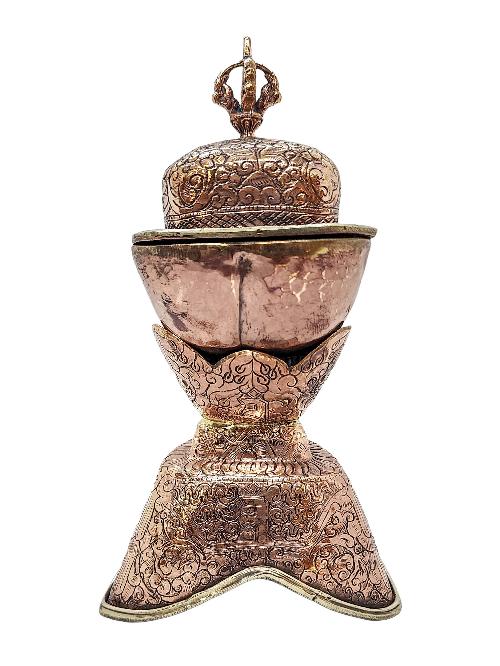 [kapala], Buddhist Handmade Ritual Item With Carving