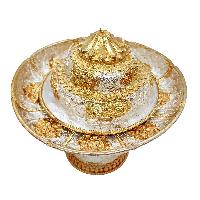 [tea Pot], Buddhist Handmade Ritual Offering, Gold And Silver Plated
