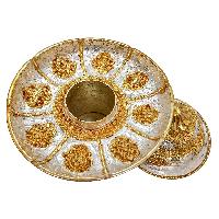 [tea Pot], Buddhist Handmade Ritual Offering, Gold And Silver Plated
