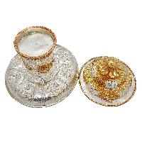 [tea Pot], Buddhist Handmade Ritual Offering, Gold And Silver Plated
