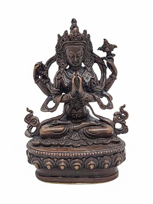 [chenrezig], Small High Quality Statue, [chocolate Oxidized]