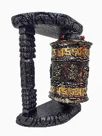 Buddhist Handmade Wall Prayer Wheel With Mantra Inside, [ashtamangala], Wall Mountable