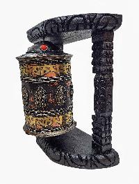 Buddhist Handmade Wall Prayer Wheel With Mantra Inside, [ashtamangala], Wall Mountable