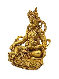 Yellow Jambhala Statue, [kubera Jambhala], [full Gold Plated], [ceramic Molding]