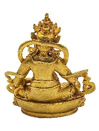 Yellow Jambhala Statue, [kubera Jambhala], [full Gold Plated], [ceramic Molding]