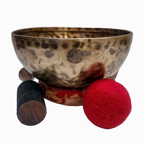 Full Moon Bowl, Buddhist Hand Beaten, Moon Carved, Antique Finishing, [select Accessories]