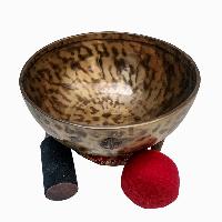 Full Moon Bowl, Buddhist Hand Beaten, Moon Carved, Antique Finishing, [select Accessories]