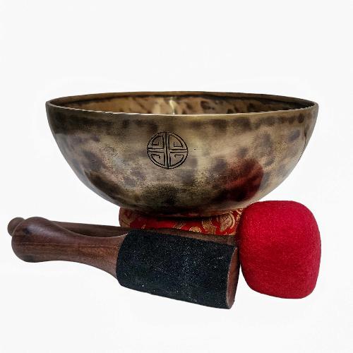 Full Moon Bowl, Buddhist Hand Beaten, Moon Carved, Antique Finishing, [select Accessories]