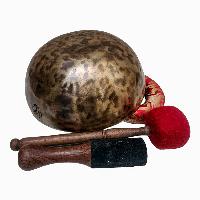 Full Moon Bowl, Buddhist Hand Beaten, Moon Carved, Antique Finishing, [select Accessories]
