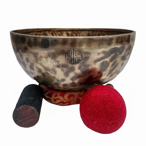 Full Moon Bowl, Buddhist Hand Beaten, Moon Carved, Antique Finishing, [select Accessories]
