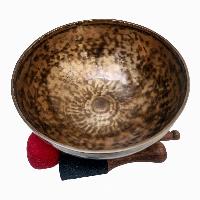 Full Moon Bowl, Buddhist Hand Beaten, Moon Carved, Antique Finishing, [select Accessories]