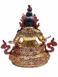 [yellow Jambhala], Buddhist Handmade Statue, [gold Plated] And [face Painted]