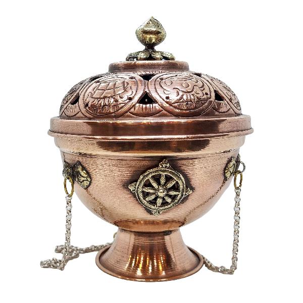 Incense Burner Of Copper With [deep Carving], [hanging & Swinging], [high Quality]